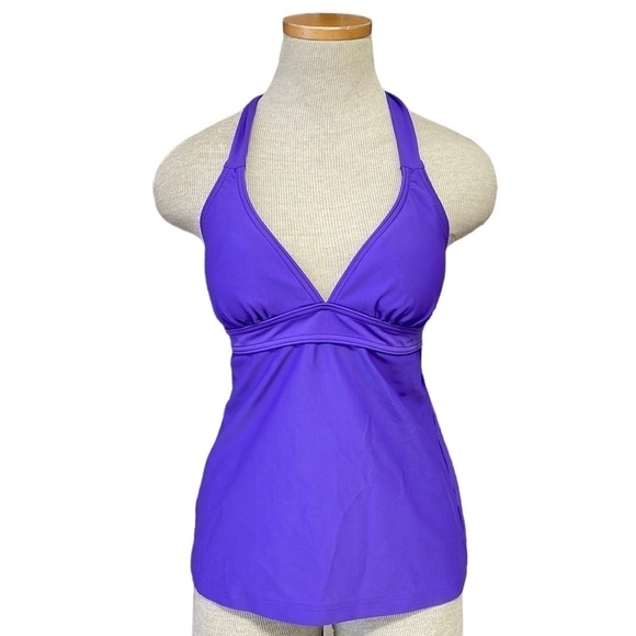 PrAna NWT Swimsuit Tankini Top Halter Neck Purple Small - Picture 1 of 11